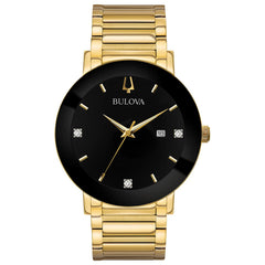 Bulova Men's Analogue Quartz Watch with Stainless Steel Strap 97D116, one size - Black