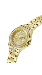 Guess Lady Empire Multi-Function Analog Watch for Women, 40 mm Case Width, Gold Tone/Champagne