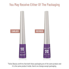 Swiss Beauty Pop Eyeliner | Waterproof and Long lasting Liquid Eyeliner | Smudge Proof Eye Makeup |Quick Drying |Shade - Plum Purple, 3 ml |