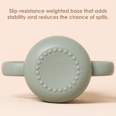 ROCCED Silicone Tiny Cups for Baby Training Cups Easy Grip for 6 Months+ 150ml/5oz 2 Pics-Sage