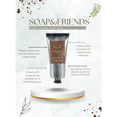 Soap Friends Men's Grooming Set - Shea Hand Cream 80ml, Shower Gel 200ml, and Bar 130g
