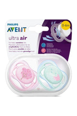 AVENT Philips Ultra Air Dummy 0-6 Months SCF343/20 Pack of 2 Girls Cloud/Tree