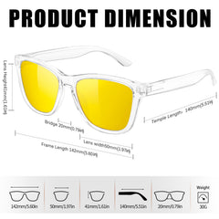 KANASTAL Polarized Sunglasses for Women, Classic Square Mens Sun Glasses, Lightweight Shades for Womens Outdoor 100% UV400 Protection Driving Fishing Golf Outdoor Activities