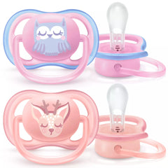 AVENT Philips Ultra Air Pacifier 2 Pack - BPA-Free Dummy for Babies From 0-6 Months (model SCF085/05)