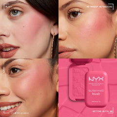 NYX Professional Makeup Buttermelt Blush, Powder Blush, up to 12 H Wear, Fade & Transfer Resistant, Getting Butta.