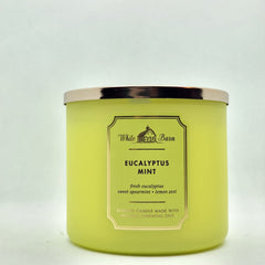 Bath & Body Works, White Barn 3-Wick Candle w/Essential Oils - 14.5 oz - New Core Scents! (Eucalyptus Mint)