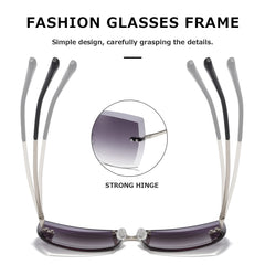 AEVOGUE Sunglasses For Women Oversized Rimless Diamond Cutting Lens Sun Glasses AE0534