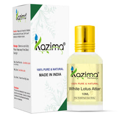 KAZIMA White Lotus Attar Perfume For Unisex - Pure Natural Undiluted (10ml)