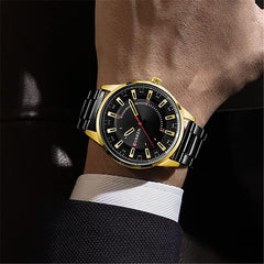 CURREN 8406 Top Brand Luxury Fashion Watch Men's New Stainless Steel Waterproof Wrist Watch - BLACK GOLD