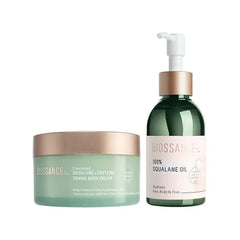 BIOSSANCE Caffeine Toning Body Cream + 100% Squalane Oil Bundle
