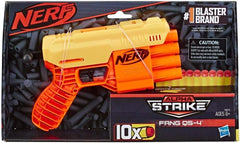 Nerf Alpha Strike Fang QS-4 Blaster -- 4-Dart Blasting -- 10 Official Nerf Elite Darts -- Easy Load-Prime-Fire