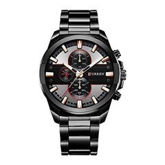 CURREN Analogue Men's Watch ( Black Dial & Strap ), black, strap