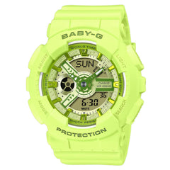 G-Shock Casio Baby-G Fresh Colours Neon Green Resin Analog-Digital Watch BA-110YK-3A