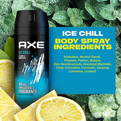 AXE Men Body Spray Deodorant, for Long Lasting Odour Protection, Ice Chill, for 48 hours Irresistible Fragrance, 150ml