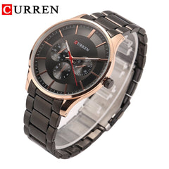 CURREN Original Men's Sports Waterproof Stainless steel Quartz Wrist Watch 8282 - Rose gold all black