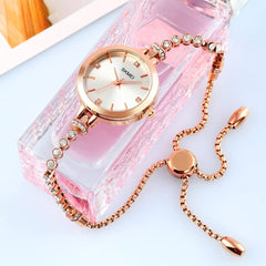 SKMEI Women Watches Bracelet Diamond Ladies Female Small Rose Gold Fashion Luxury Thin Waterproof Analog Quartz Casual Girls Wife Gifts - Multicolor