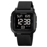 SKMEI Digital Watch - Waterproof Digital Sports Watch with Stopwatch Alarm Countdown Dual Time, EL Backlight Display Digital Watches 42mm Nylon Strap Unisex Wrist Watches for Men Women - Black