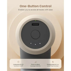 RENPHO Mini Thermal Massage Gun with Heat β Deep Tissue Percussion Massager, 3000 RPM, 4 Intensities, 4 Silicone Heads, USB-C, Grey