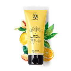 BRILLARE Oil Away Face Wash, For Oily, Acne Prone Skin, 100ml, With Tea Tree & Turmeric, 100% Vegan, Natural, Paraben-Free