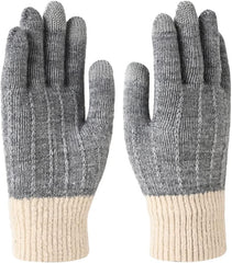 NALACAL Winter Gloves, Women Touch Screen Knitted Thermal Grey Wool Soft Lining Elastic Cuff Mittens, for Hiking Cycling Driving Skiing Outdoor Sports