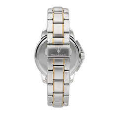 Maserati Men's Watch, SUCCESSO Collection, in Steel, PVD Gold - R8873621016, Silver, 44mm, Bracelet, Silver, 44mm, Bracelet
