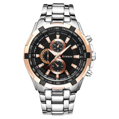 CURREN Watches Men,Sports Waterproof Stainless Steel Quartz Wrist Watch for Men and Boys, 10, Quartz Movement - Silver