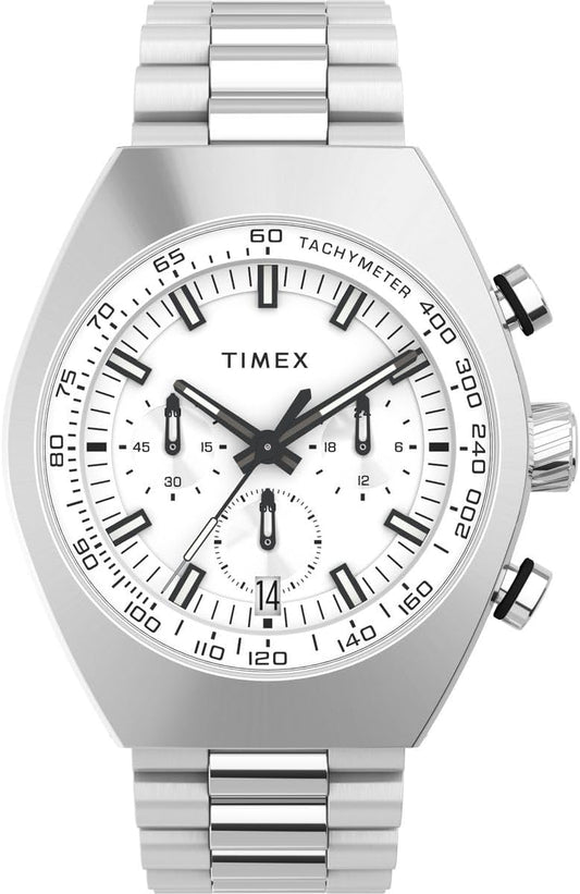 Timex Legacy Men's Chronograph Watch with Stainless Steel Bracelet - Silver
