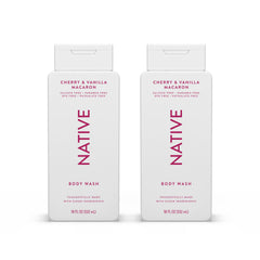 Native Body Wash Contains Naturally Derived Ingredients | For Women & Men, Sulfate, Paraben, & Dye Free Leaving Skin Soft and Hydrating | Cherry & Vanilla Macaron 18 oz - 2 Pk