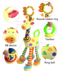 ME HOME Car Seat Toys Baby Hanging Toy with C-Clip Ring Baby Car Toys Stroller Toy with Baby Crinkle for 0, 3, 6, 9, 12 Months Newborn Boys Girls Gifts - Giraffe