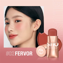 HONPOLO Blush Cream Repair Capacity Brighten Complexion Natural Nude Makeup Blush Stick Nude Makeup, Contouring and Highlighting, Improves Complexion, Waterproof Mousse Texture Long-Lasting (#2)