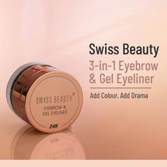 Swiss Beauty Beauty 2 in 1 Eyebrow and Gel Eyeliner (Black,7g)