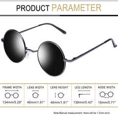 Joopin Round Polarized Sunglasses for Men Women, UV Protection Sun Glasses Small Circle Hippie Lennon Shades Sunglasses