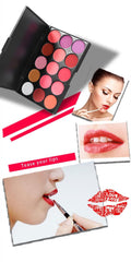 Beautishop Matte Long Lasting Professional 15 Colors Non-Sticky Lip Gloss Palette Set