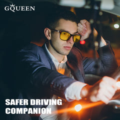 GQUEEN Classic Horn Rimmed Semi Rimless Polarized Sunglasses for Men Women GQO6