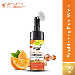 WOW Skin Science Brightening Vitamin C Foaming Face Wash With Built In Face Brush For Deep Cleansing, 150 ml