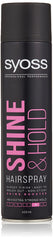 Syoss Shine and Hold Hairspray, Glossy Finish Easy To Brush Out, Non-sticky Shine Booster - 400 ml