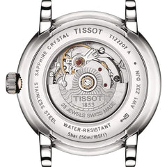 Tissot Womens Carson Premium Lady Automatic 316L Stainless Steel case Automatic Watch, Black, Leather, 15 (T1222071603601)