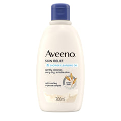 Aveeno Skin Relief Shower Cleansing Oil with Soothing Triple Oat Complex Suitable for Sensitive Skin Gently Cleanses Very Dry Irritable Skin Soap Free 300ml