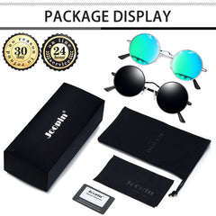 Joopin Round Polarized Sunglasses for Men Women, UV Protection Sun Glasses Small Circle Hippie Lennon Shades Sunglasses