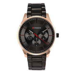 CURREN Original Men's Sports Waterproof Stainless steel Quartz Wrist Watch 8282 - Rose gold all black