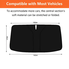 ZASPERS Universal Car Windshield Sun Shade 142x66cm - Sun UV Protection, Thick Material, Car Shades Foldable With Storage Bag - Fits Most Cars, SUVs, MPVs, and Select Models (2010-2024)