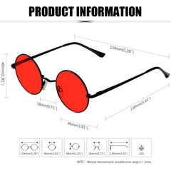 KANASTAL Hippie Round Polarized Sunglasses for Women Men, Small Circle Sun Glasses Classic Vintage Retro Shades Metal Frame UV400 Protection
