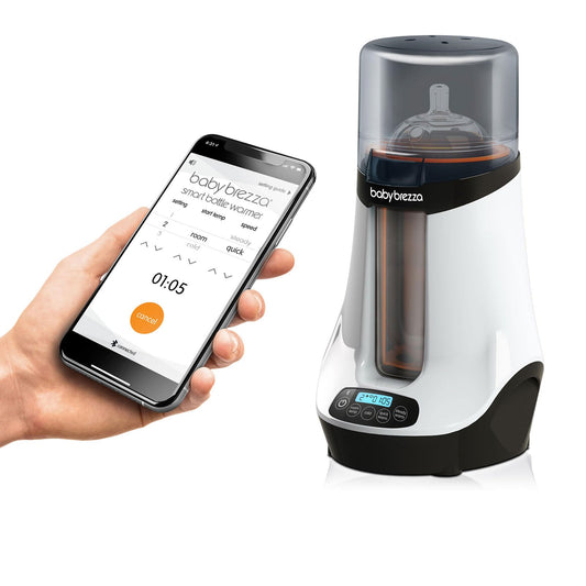 Baby Brezza Safe & Smart Electric Bottle, Breastmilk, Food Warmer + Defroster - Universal-Warmer Fits All Feeding Bottles: Glass + Plastic – Wireless Bluetooth Control