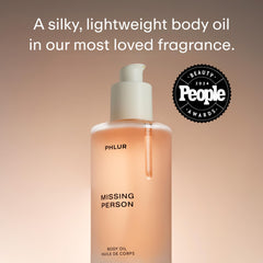PHLUR Missing Person Body Oil - Lightweight & Nourishing - With Ceramide-Rich Oils & Skin-Mimicking Lipids - Bergamont, Musk, Orange & Sandalwood Floral Scented Body Oil (4 Fl Oz)