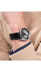 Guess Zen Multi-function Analog Watch Box Set for Men, 42 mm Case Width, Silver Tone/Black
