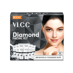 VLCC Diamond Facial Kit - 60g with Free Vitamin C Serum - 15ml for Skin Purification and Hydration