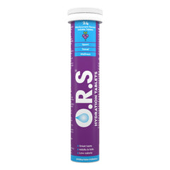 O.R.S Hydration Tablets with Electrolytes, Vegan, Gluten and Lactose Free Formula β Soluble Sports Hydration Tablets with Natural Blackcurrant Flavour, 24 Tablets