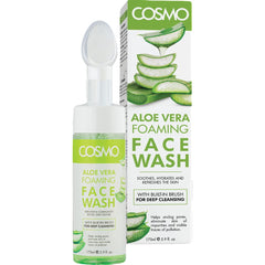 CD COSMO DESIGNS Skin Care Aloe Vera Foaming Face Wash For Soothes, Hydrates, and Refreshes the Skin Built-in Brush 175ml, For Men & Women, Deep Clean, Facewash, All Skin Types, Green