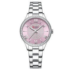 Curren 9084 Fashion Casual Luxury Quartz Women's Watches Waterproof Automatic Watches Original Design Elelgant Lover's Gift Diamond Gold Women's Watch - Silver