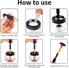 Electric Makeup Brush Cleaner and Dryer- Professional, Quick, Easy, Instant Drying, Rechargeable (USB cable included)